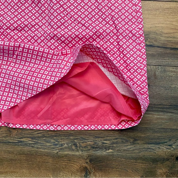 Talbots Skirt 16 Pink / White Lined 1/4 zip reverse - Picture 5 of 6